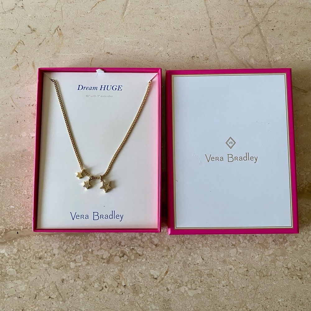 Vera Bradley Gold 3 Star Pendant Necklace